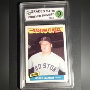 1986 Fleer Baseball's Best Sluggers Roger Clemens #7 of 44 Red Sox Hall of Famer